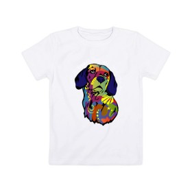 Детская футболка хлопок с принтом Берегись биглей в Белгороде, 100% хлопок | круглый вырез горловины, полуприлегающий силуэт, длина до линии бедер | абстракция | бигль | сердце | собака