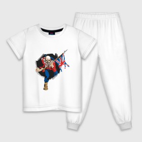 Детская пижама хлопок с принтом Iron Maiden в Белгороде, 100% хлопок |  брюки и футболка прямого кроя, без карманов, на брюках мягкая резинка на поясе и по низу штанин
 | iron maiden | арт | железная дева | металл | музыка | рок группа