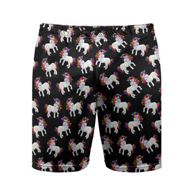 Мужские шорты спортивные с принтом Единороги в Белгороде,  |  | animal | rainbow | unicorn | единорог | единорожка | животное | радуга
