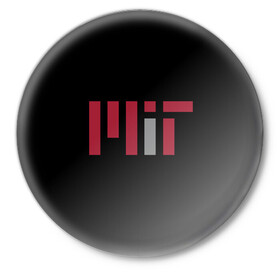 Значок с принтом MIT в Белгороде,  металл | круглая форма, металлическая застежка в виде булавки | mit | массачусетский технологический институт | университеты