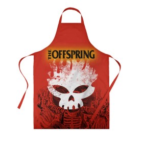 Фартук 3D с принтом The Offspring в Белгороде, 100% полиэстер | общий размер — 65 х 85 см, ширина нагрудника — 26 см, горловина — 53 см, длина завязок — 54 см, общий обхват в поясе — 173 см. Принт на завязках и на горловине наносится с двух сторон, на основной части фартука — только с внешней стороны | offspring | the offspring | офспртнг.ю оффспринг | панк | рок