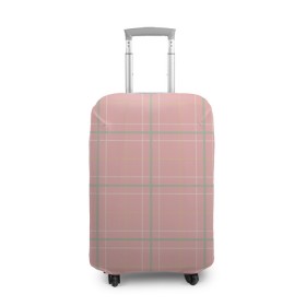 Чехол для чемодана 3D с принтом Шотландка Розовая в Белгороде, 86% полиэфир, 14% спандекс | двустороннее нанесение принта, прорези для ручек и колес | в клетку | в клеточку | классика | классические | клетка | клетчатые | красная клетка | шотландка | шотландская клетка