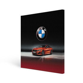 Холст квадратный с принтом BMW в Белгороде, 100% ПВХ |  | bmw | car | germany | prestige | red | автомобиль | бмв | германия | красный | престиж