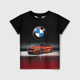 Детская футболка 3D с принтом BMW в Белгороде, 100% гипоаллергенный полиэфир | прямой крой, круглый вырез горловины, длина до линии бедер, чуть спущенное плечо, ткань немного тянется | bmw | car | germany | prestige | red | автомобиль | бмв | германия | красный | престиж
