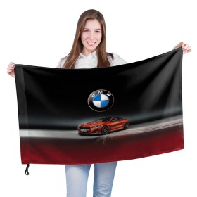 Флаг 3D с принтом BMW в Белгороде, 100% полиэстер | плотность ткани — 95 г/м2, размер — 67 х 109 см. Принт наносится с одной стороны | bmw | car | germany | prestige | red | автомобиль | бмв | германия | красный | престиж