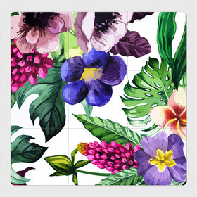 Магнитный плакат 3Х3 с принтом Цветы в Белгороде, Полимерный материал с магнитным слоем | 9 деталей размером 9*9 см | big picture | лето | листья | прикольные картинки | тропические | цветы