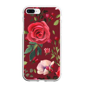 Чехол для iPhone 7Plus/8 Plus матовый с принтом rose в Белгороде, Силикон | Область печати: задняя сторона чехла, без боковых панелей | big picture | rose | листья | прикольные картинки | розы | цветы
