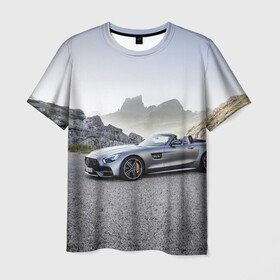 Мужская футболка 3D с принтом Mercedes V8 Biturbo в Белгороде, 100% полиэфир | прямой крой, круглый вырез горловины, длина до линии бедер | cabriolet | car | germany | mercedes | mountains | nature | v 8 biturbo | автомобиль | германия | горы | кабриолет | мерседес | природа
