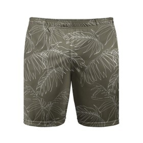 Мужские шорты спортивные с принтом листья пальмы в Белгороде,  |  | casual | summer | летние | лето | пляжное | тренд | тропики