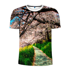 Мужская футболка 3D спортивная с принтом Весна 2020. в Белгороде, 100% полиэстер с улучшенными характеристиками | приталенный силуэт, круглая горловина, широкие плечи, сужается к линии бедра | весенние картинки | весна | весна 2020 | зелнь | прекрасное время года | прикольные картинки | природа | птицы | тюльпаны | цветы