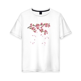 Женская футболка хлопок Oversize с принтом Весна 2020. в Белгороде, 100% хлопок | свободный крой, круглый ворот, спущенный рукав, длина до линии бедер
 | весенние картинки | весна | весна 2020 | зелнь | прекрасное время года | прикольные картинки | природа | птицы | тюльпаны | цветы