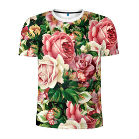 Мужская футболка 3D спортивная с принтом ЦВЕТЫ в Белгороде, 100% полиэстер с улучшенными характеристиками | приталенный силуэт, круглая горловина, широкие плечи, сужается к линии бедра | chery | flowers | japan | roses | sakura | вишня | растения | розы | ромашка | сакура | тюльпаны | цветы | цветы сакуры | япония