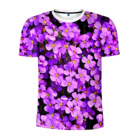 Мужская футболка 3D спортивная с принтом Сирень в Белгороде, 100% полиэстер с улучшенными характеристиками | приталенный силуэт, круглая горловина, широкие плечи, сужается к линии бедра | бабочки | весна | лето | лист | листья | растение | растения | сирень | цветок | цветочки | цветы