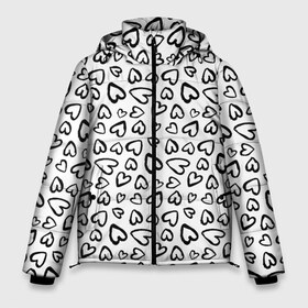 Мужская зимняя куртка 3D с принтом Сердечки в Белгороде, верх — 100% полиэстер; подкладка — 100% полиэстер; утеплитель — 100% полиэстер | длина ниже бедра, свободный силуэт Оверсайз. Есть воротник-стойка, отстегивающийся капюшон и ветрозащитная планка. 

Боковые карманы с листочкой на кнопках и внутренний карман на молнии. | abstract | love | texture | абстракция | геометрия | любовь | паттерн | полигоны | сердечки | текстура