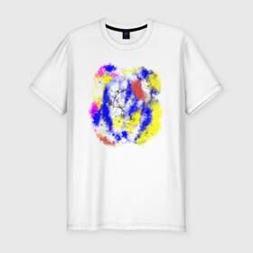 Мужская футболка хлопок Slim с принтом Красочное небо в Белгороде, 92% хлопок, 8% лайкра | приталенный силуэт, круглый вырез ворота, длина до линии бедра, короткий рукав | 2020 | абстракция | краски | настроение | небо | позитив | цвета | яркая