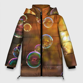 Женская зимняя куртка 3D с принтом Мыльные пузыри в Белгороде, верх — 100% полиэстер; подкладка — 100% полиэстер; утеплитель — 100% полиэстер | длина ниже бедра, силуэт Оверсайз. Есть воротник-стойка, отстегивающийся капюшон и ветрозащитная планка. 

Боковые карманы с листочкой на кнопках и внутренний карман на молнии | весенние картинки | весна | весна 2020 | зелнь | прекрасное время года | прикольные картинки | природа | птицы | тюльпаны | цветы