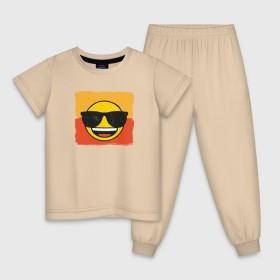 Детская пижама хлопок с принтом Крутой Эмодзи в Белгороде, 100% хлопок |  брюки и футболка прямого кроя, без карманов, на брюках мягкая резинка на поясе и по низу штанин
 | deal with it | emoji | emojico | в очках | весенний | довольный | крутой | крутой смайлик | летний | мем | смайл | смайлик | смайлик в очках | счастливый | эмоджи | эмодзи | эмодзи смс