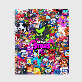 Тетрадь с принтом BRAWL STARS8 BIT VIRUS в Белгороде, 100% бумага | 48 листов, плотность листов — 60 г/м2, плотность картонной обложки — 250 г/м2. Листы скреплены сбоку удобной пружинной спиралью. Уголки страниц и обложки скругленные. Цвет линий — светло-серый
 | 8 | 8 bit | bibi | brawl stars | brock | bull | crow | dinomike | el primo | leon | mobile game | mr.p | nita | poko | ricochet | stars | tara | бравл старс | ворон | леон | мобильные игры