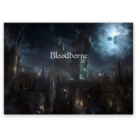 Поздравительная открытка с принтом Bloodborne. в Белгороде, 100% бумага | плотность бумаги 280 г/м2, матовая, на обратной стороне линовка и место для марки
 | Тематика изображения на принте: bloodborne | bloodborne 2 | esport | game | playstation | бладборн | игра | киберспорт | киберспортсмен | порождение крови