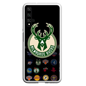 Чехол для Honor 20 с принтом Milwaukee Bucks (3) в Белгороде, Силикон | Область печати: задняя сторона чехла, без боковых панелей | ball | basketball | milwaukee bucks | sport | streetball | баскетбол | милуоки бакс | мяч | нба | спорт | стритбол