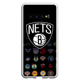 Чехол для Samsung Galaxy S10 с принтом Brooklyn Nets (1) в Белгороде, Силикон | Область печати: задняя сторона чехла, без боковых панелей | Тематика изображения на принте: 