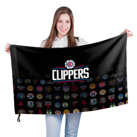 Флаг 3D с принтом Los Angeles Clippers (2) в Белгороде, 100% полиэстер | плотность ткани — 95 г/м2, размер — 67 х 109 см. Принт наносится с одной стороны | ball | basketball | clippers | sport | streetball | баскетбол | клипперс | мяч | нба | спорт | стритбол