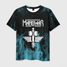 Мужская футболка 3D с принтом Manowar в Белгороде, 100% полиэфир | прямой крой, круглый вырез горловины, длина до линии бедер | man of war | manowar | music | rock | мановар | музыка | рок