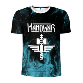 Мужская футболка 3D спортивная с принтом Manowar в Белгороде, 100% полиэстер с улучшенными характеристиками | приталенный силуэт, круглая горловина, широкие плечи, сужается к линии бедра | man of war | manowar | music | rock | мановар | музыка | рок