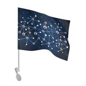 Флаг для автомобиля с принтом COVID-19 WORLD в Белгороде, 100% полиэстер | Размер: 30*21 см | covid 19 | molecule | абстракция | клетки | коронавирус | медицина | микробы | молекулы | наука | нейрон | нейроны | текстура | текстуры | формула