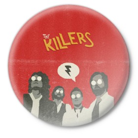 Значок с принтом The Killers в Белгороде,  металл | круглая форма, металлическая застежка в виде булавки | the killers | инди рок | музыка | рок | рок группа