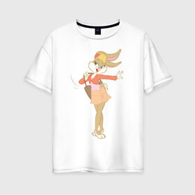 Женская футболка хлопок Oversize с принтом Лола Банни в Белгороде, 100% хлопок | свободный крой, круглый ворот, спущенный рукав, длина до линии бедер
 | lola bunny | looney tunes | vdzabma | лола банни | луни тюнз