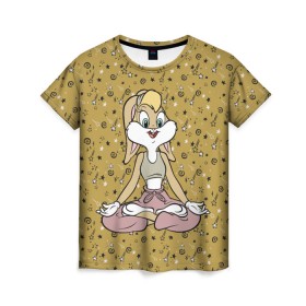 Женская футболка 3D с принтом Лола Банни в Белгороде, 100% полиэфир ( синтетическое хлопкоподобное полотно) | прямой крой, круглый вырез горловины, длина до линии бедер | Тематика изображения на принте: lola bunny | looney tunes | vdzabma | лола банни | луни тюнз
