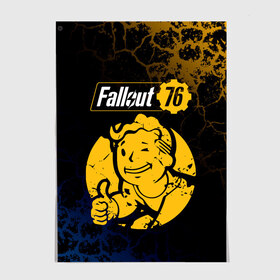 Постер с принтом FALLOUT_76. в Белгороде, 100% бумага
 | бумага, плотность 150 мг. Матовая, но за счет высокого коэффициента гладкости имеет небольшой блеск и дает на свету блики, но в отличии от глянцевой бумаги не покрыта лаком | 101 | 111 | 13 | 76 | atom cats | bethesda | brotherhood of steel | fallout | nuka cola | tunnel snakes | vault | war | братство стали | война | убежище | фолаут | фоллаут | ядер кола