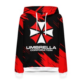 Женская толстовка 3D с принтом Umbrella Corporation. в Белгороде, 100% полиэстер  | двухслойный капюшон со шнурком для регулировки, мягкие манжеты на рукавах и по низу толстовки, спереди карман-кенгуру с мягким внутренним слоем. | resident evil | umbrella corporation | амбрелла | амбрелла корпорейшн | вирус | вымышленная военная и фармацевтическая корпорация | игра | умбрелла