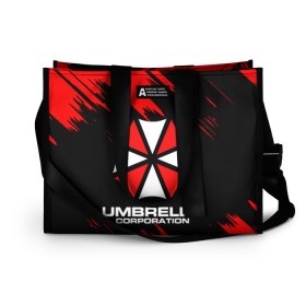 Сумка-шоппер 3D с принтом Umbrella Corporation. в Белгороде, 100% полиэстер | застегивается на металлическую кнопку; внутренний карман застегивается на молнию. Стенки укреплены специальным мягким материалом, чтобы защитить содержимое от несильных ударов
 | resident evil | umbrella corporation | амбрелла | амбрелла корпорейшн | вирус | вымышленная военная и фармацевтическая корпорация | игра | умбрелла