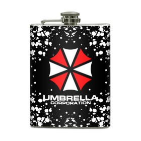 Фляга с принтом Umbrella Corporation. в Белгороде, металлический корпус | емкость 0,22 л, размер 125 х 94 мм. Виниловая наклейка запечатывается полностью | resident evil | umbrella corporation | амбрелла | амбрелла корпорейшн | вирус | вымышленная военная и фармацевтическая корпорация | игра | умбрелла