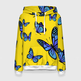 Женская толстовка 3D с принтом БАБОЧКИ в Белгороде, 100% полиэстер  | двухслойный капюшон со шнурком для регулировки, мягкие манжеты на рукавах и по низу толстовки, спереди карман-кенгуру с мягким внутренним слоем. | animals | blue | butterflies | game | insects | life is strange | moth | wings | бабочки | животные | игра | крылья | мотылек | насекомые