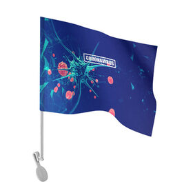 Флаг для автомобиля с принтом CORONAVIRUS в Белгороде, 100% полиэстер | Размер: 30*21 см | covid 19 | molecule | абстракция | клетки | коронавирус | медицина | микробы | молекулы | наука | нейрон | нейроны | текстура | текстуры | формула