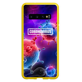 Чехол для Samsung Galaxy S10 с принтом CORONAVIRUS в Белгороде, Силикон | Область печати: задняя сторона чехла, без боковых панелей | Тематика изображения на принте: covid 19 | molecule | абстракция | клетки | коронавирус | медицина | микробы | молекулы | наука | нейрон | нейроны | текстура | текстуры | формула