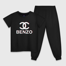 Детская пижама хлопок с принтом BBT BENZO GANG в Белгороде, 100% хлопок |  брюки и футболка прямого кроя, без карманов, на брюках мягкая резинка на поясе и по низу штанин
 | Тематика изображения на принте: bbt | benzo | benzo gang | big baby tape | ббт | бензо