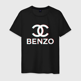 Мужская футболка хлопок с принтом BBT BENZO GANG в Белгороде, 100% хлопок | прямой крой, круглый вырез горловины, длина до линии бедер, слегка спущенное плечо. | bbt | benzo | benzo gang | big baby tape | ббт | бензо