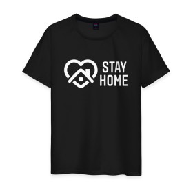 Мужская футболка хлопок с принтом INSTAGRAM (STAY HOME). в Белгороде, 100% хлопок | прямой крой, круглый вырез горловины, длина до линии бедер, слегка спущенное плечо. | instagram | stay home | дистанция | инстаграм | логотип | лучше дома | остаться дома | сиди дома