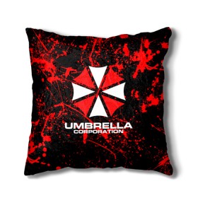 Подушка 3D с принтом Umbrella Corporation. в Белгороде, наволочка – 100% полиэстер, наполнитель – холлофайбер (легкий наполнитель, не вызывает аллергию). | состоит из подушки и наволочки. Наволочка на молнии, легко снимается для стирки | Тематика изображения на принте: resident evil | umbrella corporation | амбрелла | амбрелла корпорейшн | вирус | вымышленная военная и фармацевтическая корпорация | игра | умбрелла