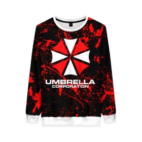 Женский свитшот 3D с принтом Umbrella Corporation. в Белгороде, 100% полиэстер с мягким внутренним слоем | круглый вырез горловины, мягкая резинка на манжетах и поясе, свободная посадка по фигуре | resident evil | umbrella corporation | амбрелла | амбрелла корпорейшн | вирус | вымышленная военная и фармацевтическая корпорация | игра | умбрелла