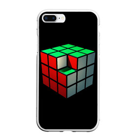 Чехол для iPhone 7Plus/8 Plus матовый с принтом Кубик Рубика в Белгороде, Силикон | Область печати: задняя сторона чехла, без боковых панелей | Тематика изображения на принте: 3d | головоломка | игры | кубик | мозг | недостающий | рубика | элемент