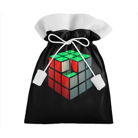 Подарочный 3D мешок с принтом Кубик Рубика в Белгороде, 100% полиэстер | Размер: 29*39 см | 3d | головоломка | игры | кубик | мозг | недостающий | рубика | элемент