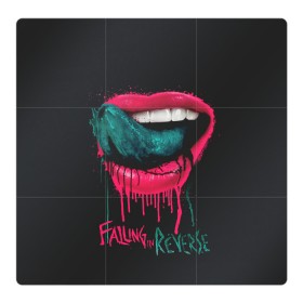 Магнитный плакат 3Х3 с принтом Falling in Reverse в Белгороде, Полимерный материал с магнитным слоем | 9 деталей размером 9*9 см | falling in reverse | gold | lips | mouth | rock | ronnie radke | teeth | tongue | губы | золото | зубы | рок | ронни радке | рот | язык