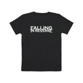 Детская футболка хлопок с принтом Falling in Reverse в Белгороде, 100% хлопок | круглый вырез горловины, полуприлегающий силуэт, длина до линии бедер | falling in reverse | logo | rock | ronnie radke | лого | рок | ронни радке