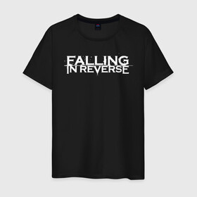 Мужская футболка хлопок с принтом Falling in Reverse в Белгороде, 100% хлопок | прямой крой, круглый вырез горловины, длина до линии бедер, слегка спущенное плечо. | falling in reverse | logo | rock | ronnie radke | лого | рок | ронни радке