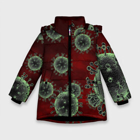 Зимняя куртка для девочек 3D с принтом COVID-19 в Белгороде, ткань верха — 100% полиэстер; подклад — 100% полиэстер, утеплитель — 100% полиэстер. | длина ниже бедра, удлиненная спинка, воротник стойка и отстегивающийся капюшон. Есть боковые карманы с листочкой на кнопках, утяжки по низу изделия и внутренний карман на молнии. 

Предусмотрены светоотражающий принт на спинке, радужный светоотражающий элемент на пуллере молнии и на резинке для утяжки. | covid 19 | molecule | абстракция | клетки | коронавирус | медицина | микробы | молекулы | наука | нейрон | нейроны | текстура | текстуры | формула